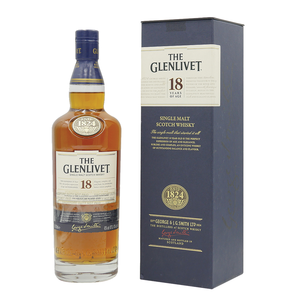 GLENLIVET SINGLE MALT WHISKY 18 YRS
