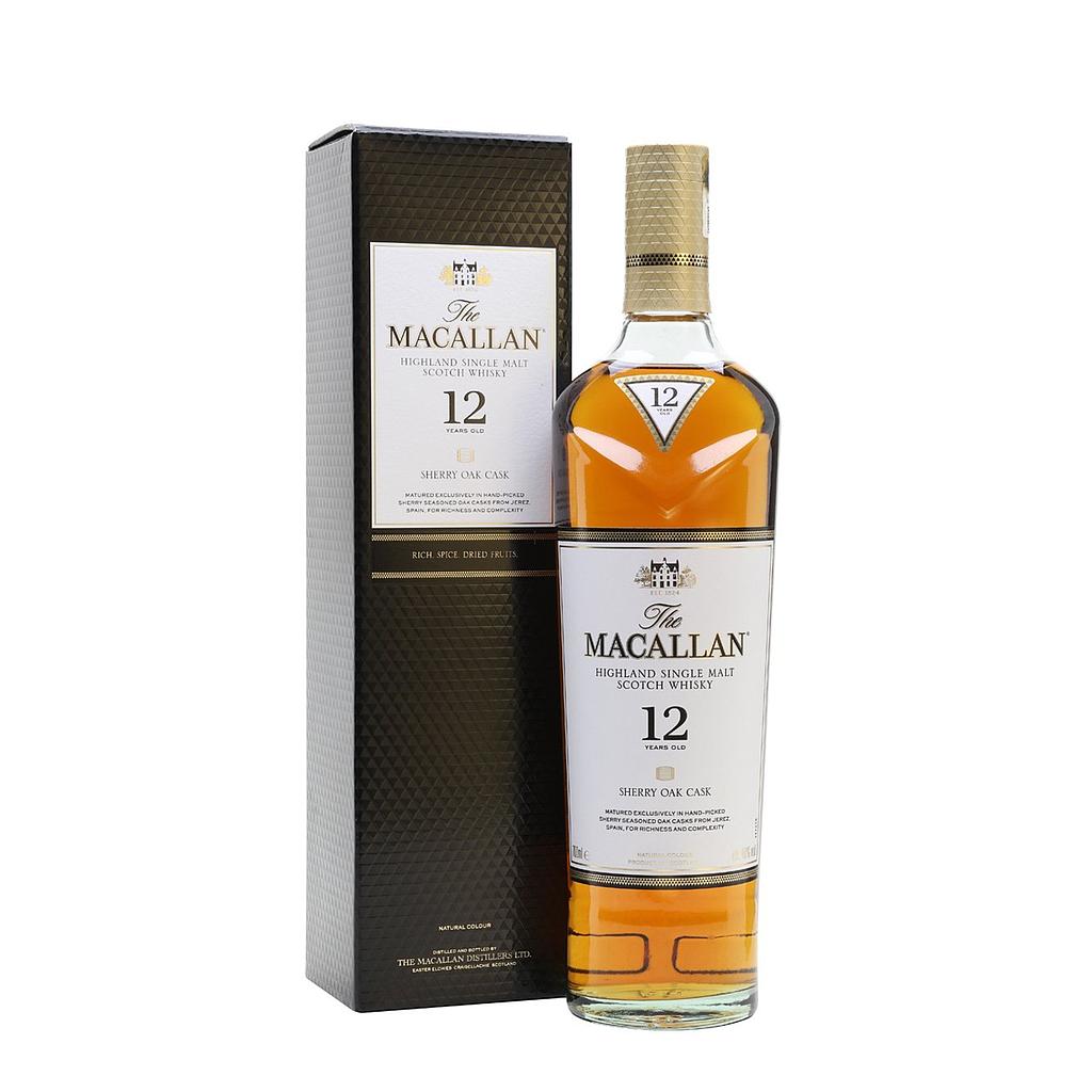MACALLAN 12YRS SHERRY OAK WHISKY  70CL